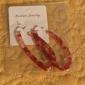 🐢 Red and Clear Acrylic Earrings